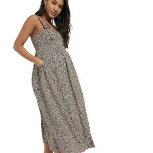 Women's 10 ASOS Cheetah Print Button Down Dress With Pockets